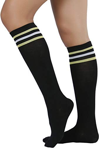 Image of ToBeInStyle Women's Knee High Socks with Striped Top
