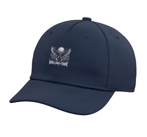 Wings Above The Throne Ancient Egyptian Owl Adjustable Printed Baseball Hat, Navy Blue