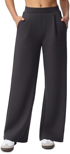 Wide Leg Pants for Women High Waist Relaxed Dress Pants with Pockets 30