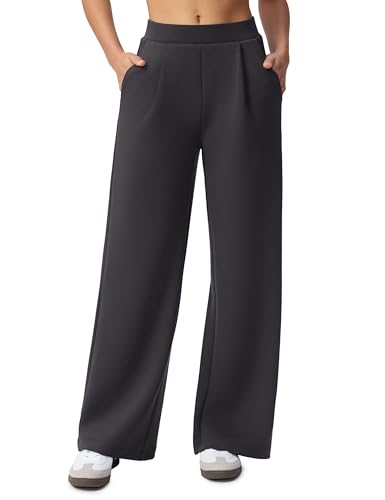 Wide Leg Pants for Women High Waist Relaxed Dress Pants with Pockets 30