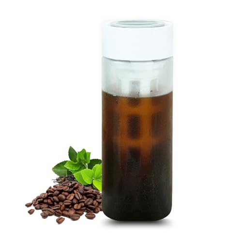 Ideal Swan Cold Brew Coffee Maker, 650ml Cold Brew Maker, Tragbare Cold Brew Flasche Mit Feinem Filter, Kaffeemaschine für Kaffee und Tee, Kaffeebereiter für Kaltextraktion, Geeignet für Outdoor