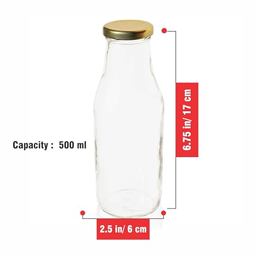 Image of Pure Source India Glass Bottle, 500ml, Set of 2, Clear