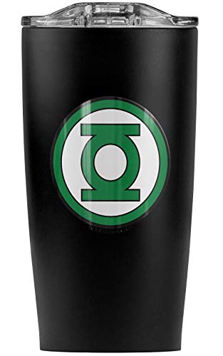 DC Comics Green Lantern Circle Logo Stainless Steel Tumbler 20 oz Coffee Travel Mug/Cup, Vacuum Insulated & Double Wall with Leakproof Sliding Lid | Great for Hot Drinks and Cold Beverages