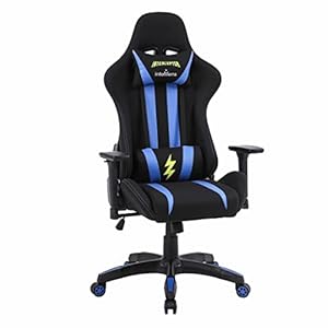 INTERCEPTOR Gaming Chair Diablo Series – Mesh Fabric | Ergonomic Design with Premium Fabric, Adjustable Neck & Lumbar Pillow, 3D Adjustable Armrests – Blue