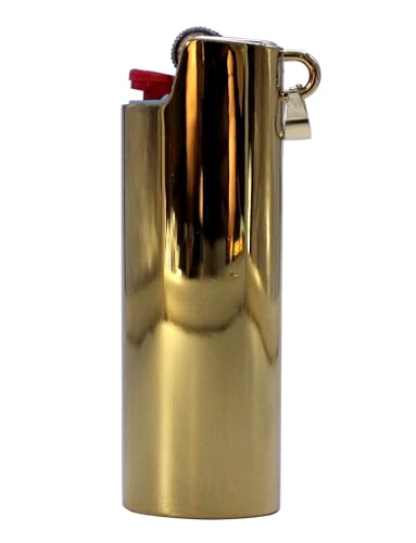Metal J6 Lighter Case Cover Reusable for Bic Regular lighters Sleeve Holder with Ring Necklace Accessories