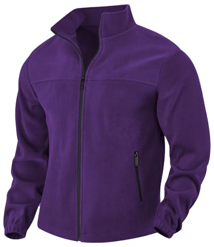 PADOLA Veste Polaire Homme Col montant Manteau Uni Blouson avec Poches Zippées Hiver Pull d'extérieur Chaude Zippé Pull Veste de Travail mi Saison Polaires de...