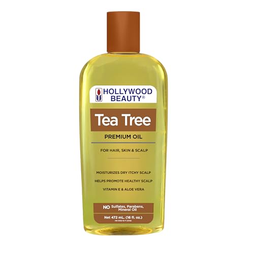 Hollywood Beauty Tea Tree Oil for Hair, Scalp, and Skin, 16 fl oz - Moisturizes Dry, Itchy Scalp...
