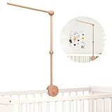 Baby Crib Mobile Arm,VKP Wooden Mobile Arm for Crib Mobile Hanger for Crib Baby Girl Nursery Decor (Wood)
