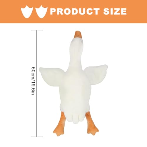 SKIPTHYBER Gans Kuscheltier, Ente Stofftier Plüsch Gans Kissen Puppe, Kinder Weiches Gans Plüschtier Ideal Als Schlafbegleiter Und Dekoration (50cm)
