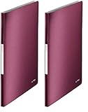 Leitz Sichtbuch Style Sichtbuch Style, A4, PP, 40 Hüllen, granatrot, 39590028 (Packung mit 2)
