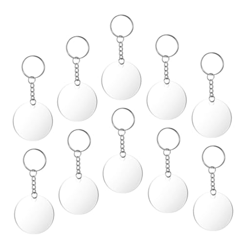 Porte-clés acrylique ronds à graver COLLBATH avec surface lisse transparente