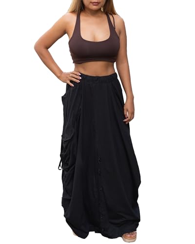 Women's Palazzo Pants Wide Leg Lounge Convertible Maxi Skirt with Pockets Casual Comfy Trousers3