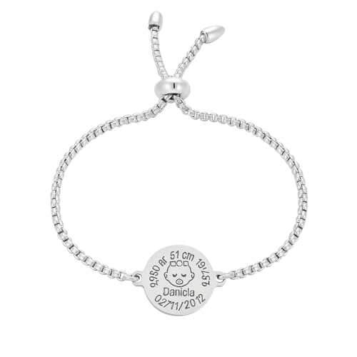 Handmade's Victim Pulsera personalizada de acero inoxidable con grabado...