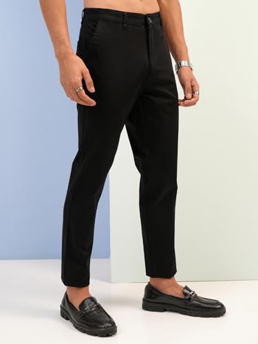 Image of Highlander Men's Slim Fit Formal Trousers | Ankle Length |Smart Trousers for Men | Chino Trousers for Men|Elegant Design | Comfortable Fabric for Daily Work & Formal Occasions