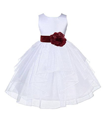 ekidsbridal Organza White Flower Girl Dresses Baptism Dress Pageant Dresses 4613s