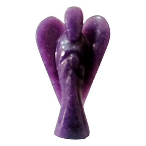 Lepidolite Angel Gemstone Pocket Guardian Healing Carving 2" Figurine | Reiki Healing Stones Cover