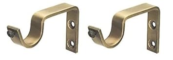 JHP 3mmx16mm Strong Single Antique Finish Brackets/Supports for 2 Curtain Rod Pack of 4 Pcs