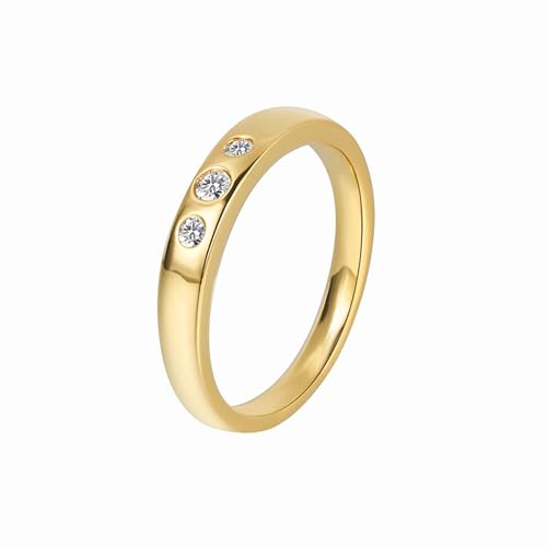 Homxi Anillo Promesa Oro Mujer 9 Kilates,Redondo con Moissanita Anillo Compromiso Oro Amarillo Talla 17(57mm)