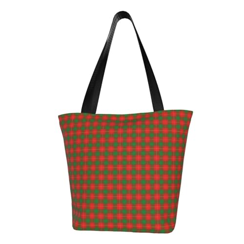 Scottish Clan Macfie Tartan Plaid Reusable Zippered Shoulder Bag, Stylish Polyester Tote With Wide Handle & Inner Pocket, Lightweight Durable Shopping & Travel Bag