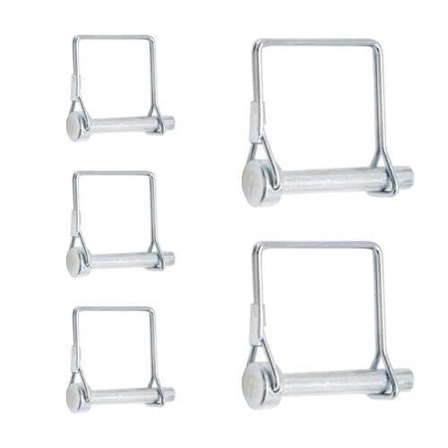 Hocansen 5 Stk Klappsplint 6x50mm Einen Splint Rechteck Karbonstahl Splinte Oberlenkerbolzen Welle Quadratischer Sicherungsstift Verriegelungsstift Kupplungsstifte für Bauernhof Anhänger(8x50mm/FX)