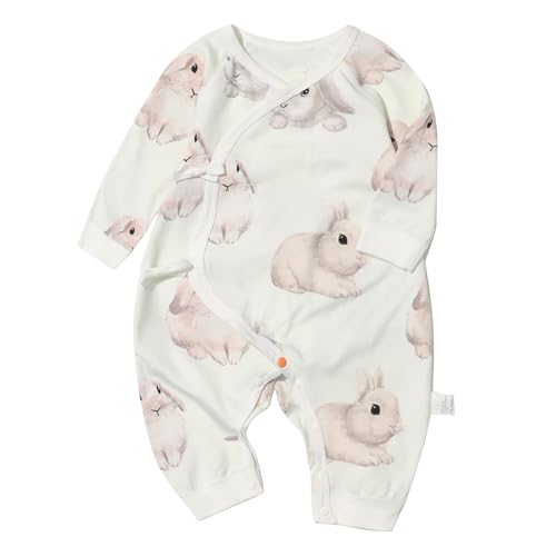 Cherie Kids 100% Organic Cotton Soft 0-6 Months Newborn Baby Romper Jumpsuits for Boys and Girls Unisex Long Sleeve