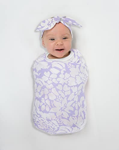 Image of SwaddleDesigns Marquisette Receiving Swaddle Blanket for Baby Boys & Girls, Soft Premium Cotton Muslin, Best Shower Gift, Lavender Chevron, Parent Picks Award Winner