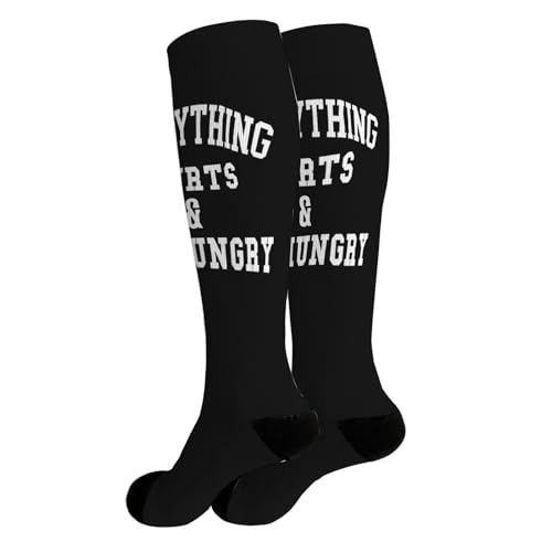 Everything Hurtss & I'm Hungrys - Running Marathons Runner Knee High Socks Boot Sock2