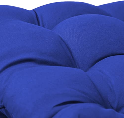 Image of Super Comfy Long Rocking Chair Cushion /Bench Back Seat Pad Cotton Handmade Quilts (Navy Blue -18 x 50 Inch)