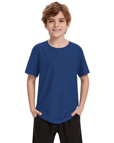 6 Pack Boys Athletic Shirts Youth Kids Quick Dry Moisture Wicking UPF 50+ Short Sleeve Active Performance T-Shirts2