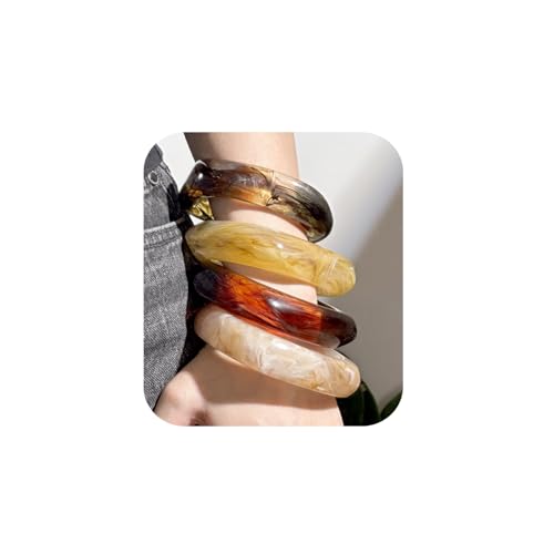 Colorful Chunky Resin Bangle Bracelet Set for Women Geometric Acrylic Big Cuff Bracelets Punk Thick Wide Statement Bangle Bracelets for Women Resin Jewelry