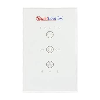 QuietCool Whole House Fan Wireless Switch - No Hard Wiring Required - Three Speed Capable - 1/2/4/8/12 Hour Countdown Timer - up to 100ft Range