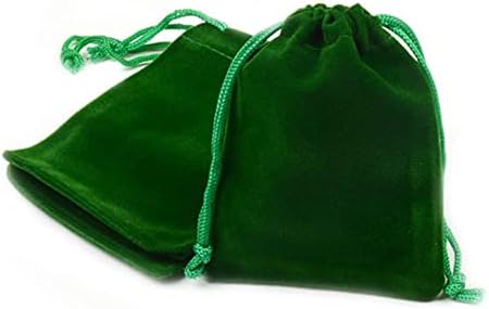 50pcs Velveteen Sack Velvet Cloth Drawstring Bags Jewelry Bags Pouches Small Candy Gift Bags for Christmas Party Wedding Event Supplies Favors Bags Mixed Colors (Dark green, 2.7"x 3.5")