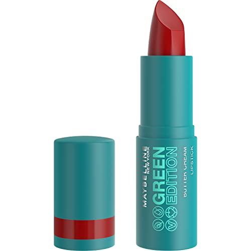 Maybelline New York Green Edition Butter Cream High-Pigment Bullet Lipstick, Musk, Orange Red, 0.12 Oz #TOP24