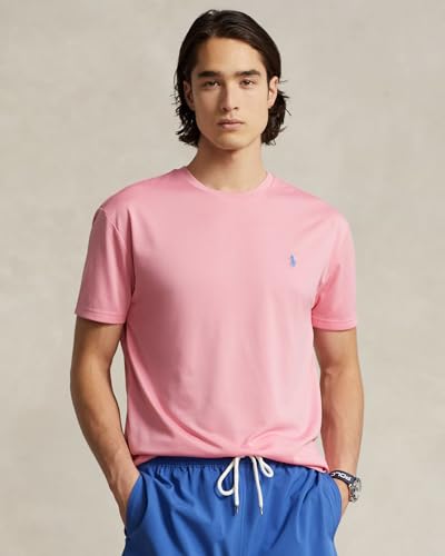 Image of POLO RALPH LAUREN Mens Classic Fit Performance Jersey T-Shirt (US, Alpha, X-Large, Regular, Regular, FL Pink)