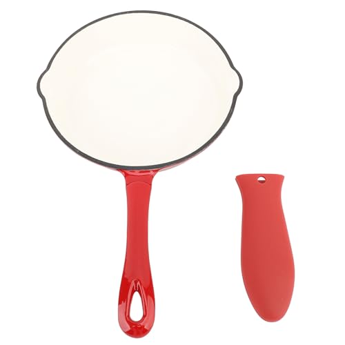XZXCVN Sartén Hierro Fundido Esmaltado 25cm, Antiadherente, Cocina y Parrilla para Camping - Excelente Retención de Calor, Fácil Limpieza, Versátil para Hogar y Exterior (tipo 1)