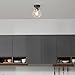 Globe Electric Harrow 1-Light Semi-Flush Mount Ceiling Light with a Matte Black Finish, Gold Accent Socket and Clear Glass Shade, Dimmable Option