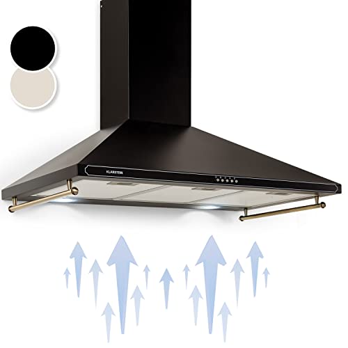 Klarstein Cappa Aspirante 90 cm ad Angolo, Cappa Cucina con Aspirazione Smart Silenziosa, Filtro...