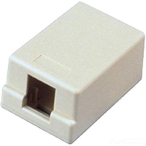 Allen Tel Products AT33S-15 Versatap Surface Mount Box, 1 Port, With Tamper Resistant Cover And Adhesive Mounting Tape, White Cover