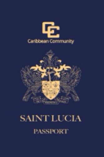 Saint Lucia Passport Replica Lined Softcover 6'' x 9'' Notebook / Journal 120 pages