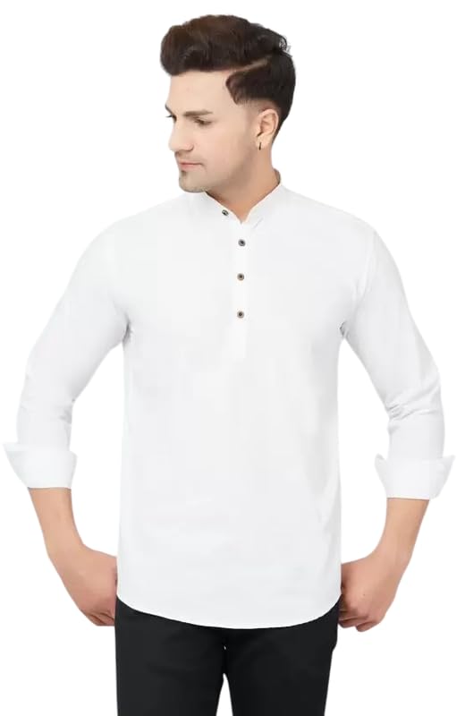 ladies haat Cotton Blend Full Sleeve Plain Kurta for Men | Regular Fit Classic Design Kurta for Boys | Mandarin Collar Shirt for Men | Kurta for Party, Festival, Wedding-picture-46
