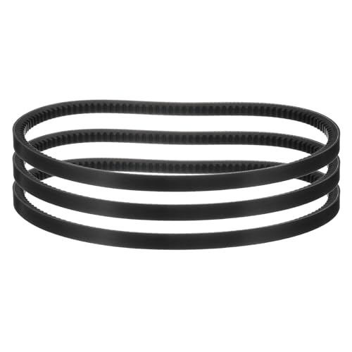 Image of uxcell 3 Pcs AX28 EPDM V-Belt, Raw Edge Cogged Industrial Rubber V Belt 1 /2 inch Width x 28 inch Inside Circumference