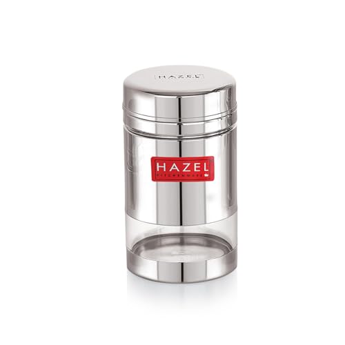 Image of HAZEL Stainless Steel See Through Transparent Container | Kitchen Air Tight Storage Dabba Container, 600 ML