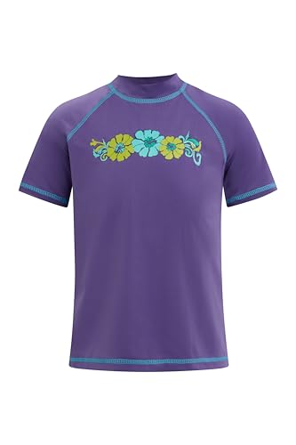 Kanu Surf Girls UPF 50+ Sun Protective Rashguard Swim Shirt, Karlie Purple, Small (8)
