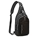 Hund und günstig Kaufen-REETEE Leichte Brusttasche Sling Schulter Rucksäcke, Brusttasche Herren mit Verstellbarem Schultergurt, Umhängetasche Crossbody Bag Backpack für Outdoorsport, Radfahren, Hundewandern (Schwarz) …