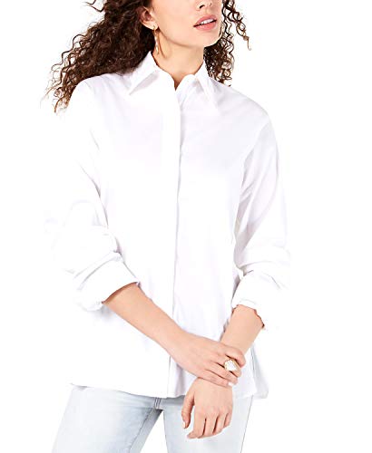 KENDALL + KYLIE Oversized POPLIN Shirt W Cutout Yoke White