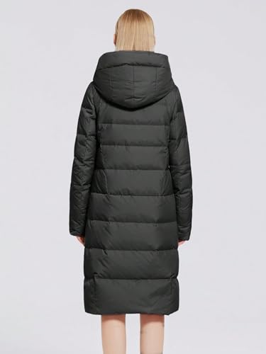 Women's Long Puffer Jacket Casual Zip Up Quilted Hooded Thickened Warm Winter Padded Down Coat Outerwear2