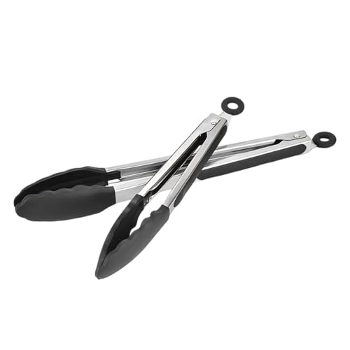 Armo® Stainless Steel Kitchen Tongs Locking Metal Food Tongs 9 INCH & 12 INCH BBQ Air Fryer Salad Pasta Kitchen Tongs Pack of 2 - Image 3
