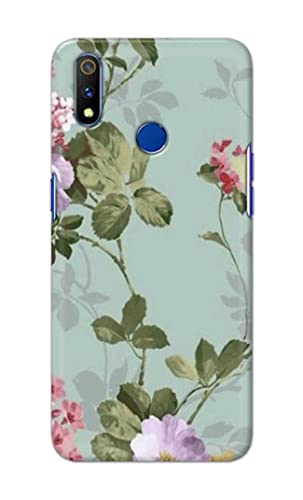 Image of Printed Hard Back Cover Case for Realme 3 Pro Back Cover (Floral Painting) -1302