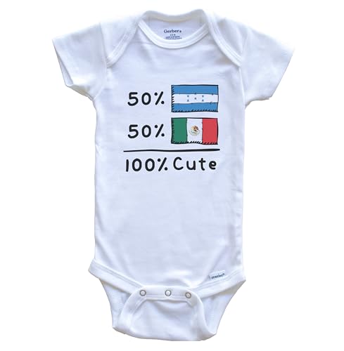 50% Honduran Plus 50% Mexican Equals 100% Cute Honduras Mexico Flags Baby Bodysuit