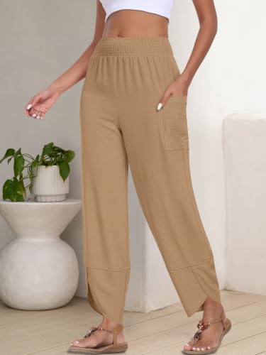 Image of ANRABESS Womens Wide Leg Palazzo Capri Barrel Pants